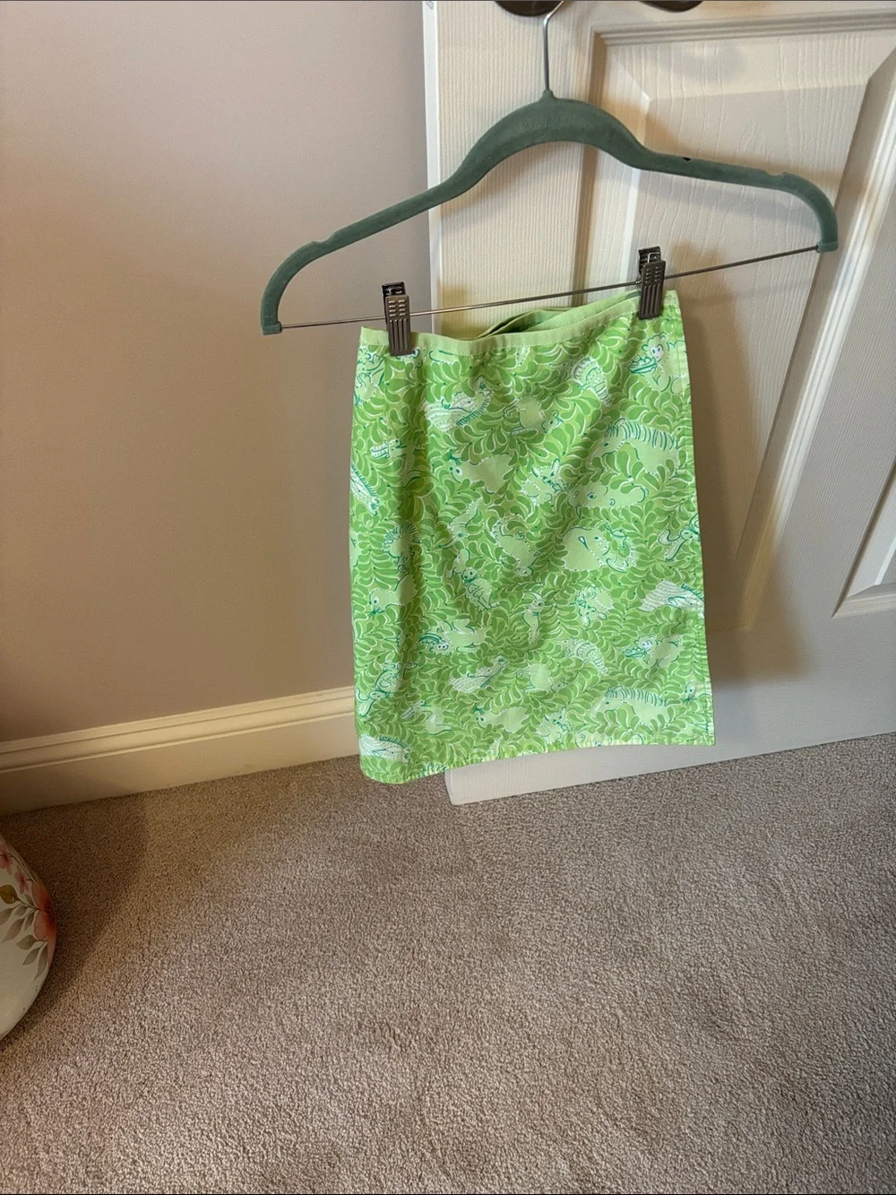 Lilly Pulitzer Lime Green Printed Pencil Skirt